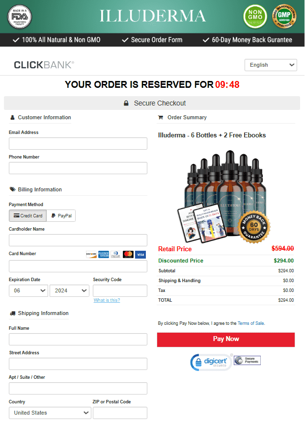 Illuderma Official Website Secure Order Page